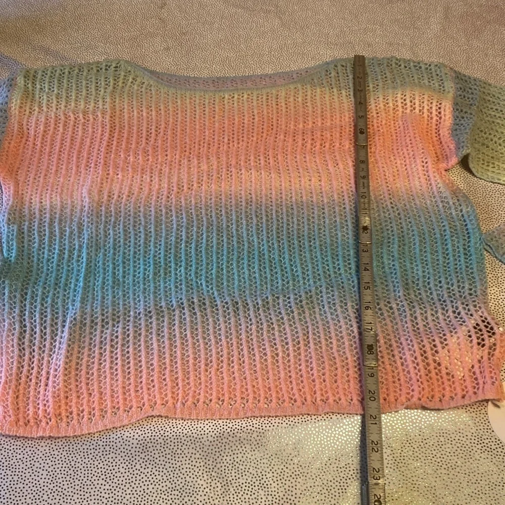 SHEIN VCAY Ombre Drop Shoulder Pointelle Knit Sweater Without Cami Top s… - Picture 8 of 13